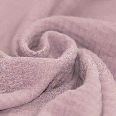 Tissu Double Gaze De Coton Vieux Rose - (Tissus Deco)