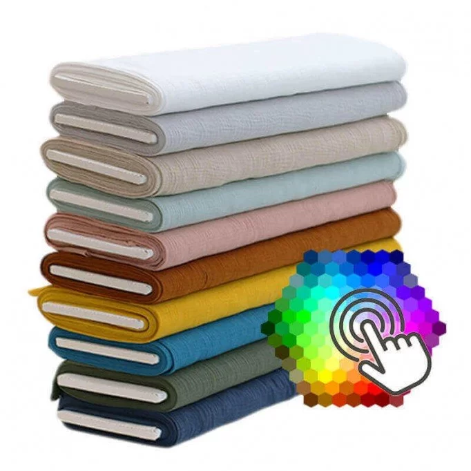 Baumwoll Musselin Stoff 10 Farben 6 Meter Paket Baumwoll Musselin Stoff 10 Farben 6 Meter Paket - (Dekostoffe)