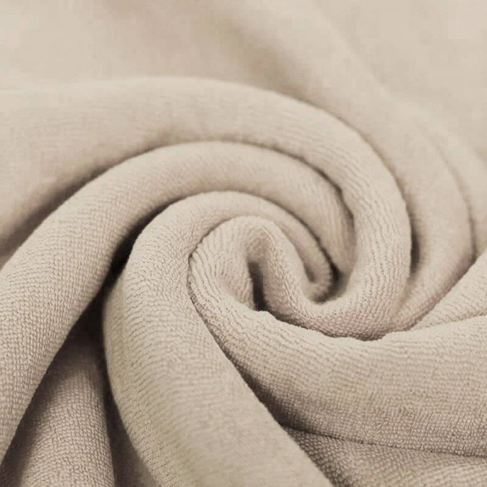 Tessuto Spugna Elastica Beige Chiaro