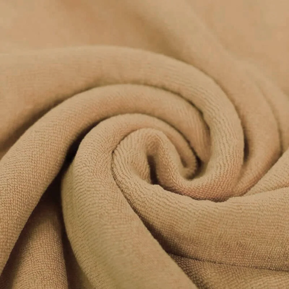 Tessuto Spugna Elastica Cammello
