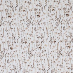 Jersey Cotton Fabric Digital Print - Dried Flowers Light Brown