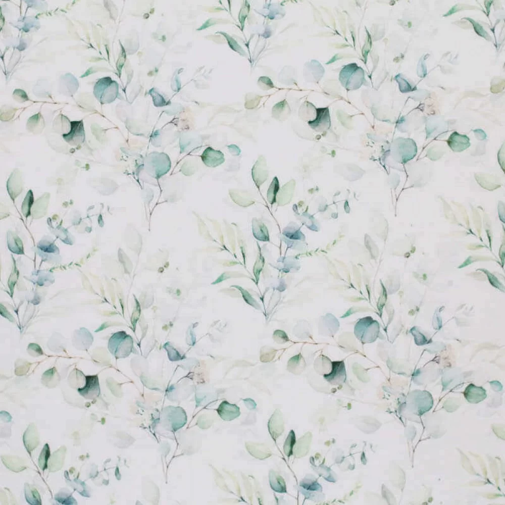 Jersey Katoen Digitale Print - Eucalyptus Boeket