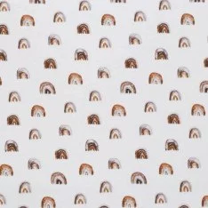 Jersey Di Cotone Stampa Digitale - Mini Arcobaleno Marrone Chiaro