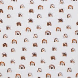 Jersey Cotton Fabric Digital Print - Mini Rainbow Light Brown