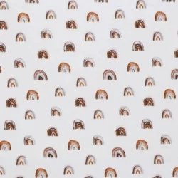 Jersey Di Cotone Stampa Digitale - Mini Arcobaleno Marrone Chiaro Jersey Di Cotone Stampa Digitale - Mini Arcobaleno Marrone Chiaro