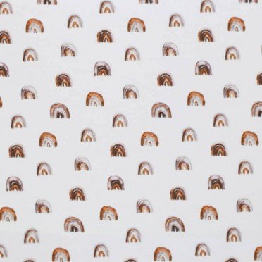 Jersey Cotton Fabric Digital Print - Mini Rainbow Light Brown - (Jersey Cotton Fabric Digital Print)