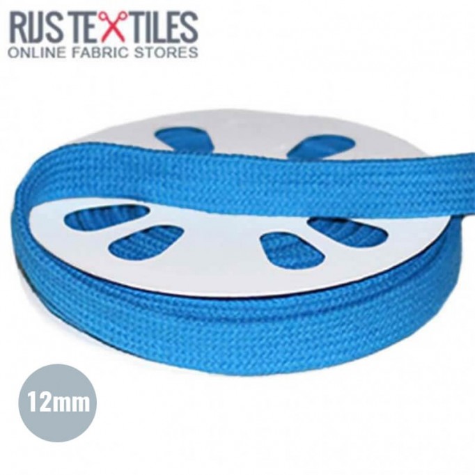 Flat Cotton Cord Aqua 12mm - (Cord (Haberdashery))