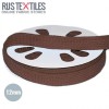 Cordon Plat Ruban En Coton Brun 12mm