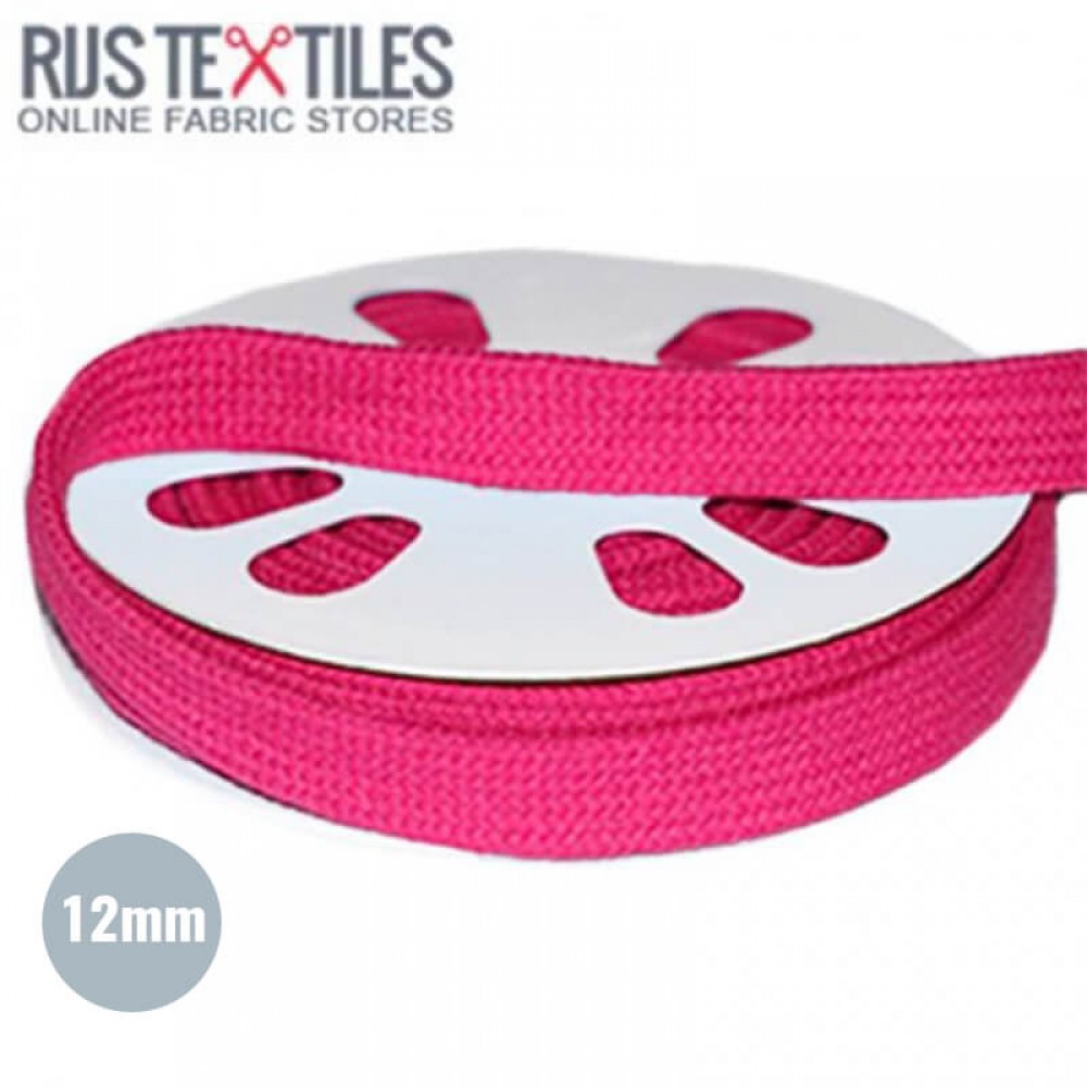 Anoraksnor Flad Bomuld Fuchsia 12mm Anoraksnor Flad Bomuld Fuchsia 12mm
