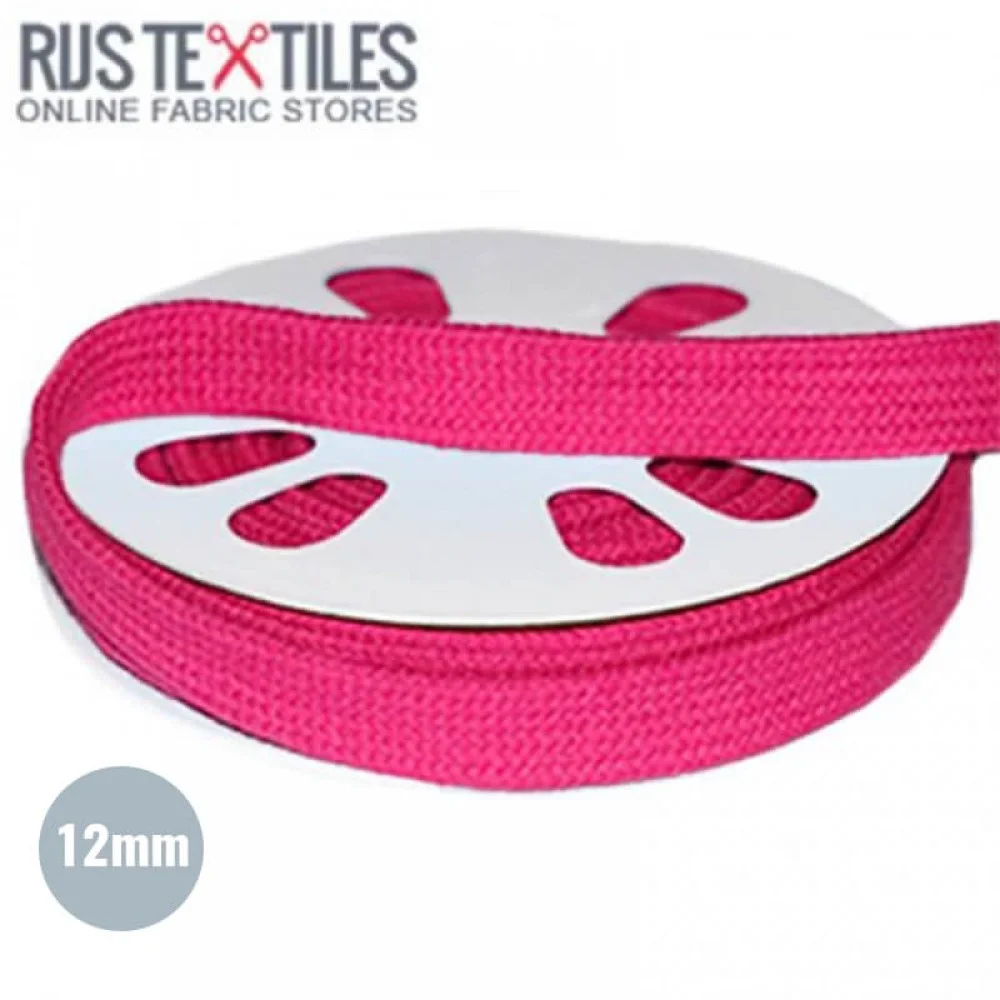 Anoraksnor Flad Bomuld Fuchsia 12mm