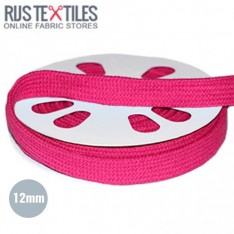 Cordon Plat Ruban En Coton Fuchsia 12mm
