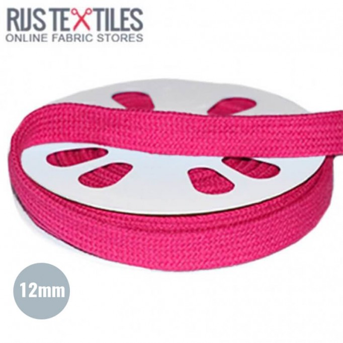 Flat Cotton Cord Fuchsia 12mm - (Cord (Haberdashery))