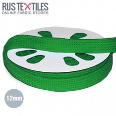 Cordon Plat Ruban En Coton Vert Herbe 12mm