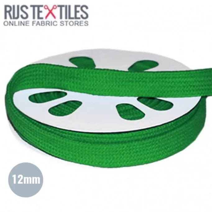 Platte Katoenen Koord Grasgroen 12mm - (Koord (Fournituren))