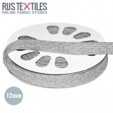 Cordon Plat Ruban En Coton Mêlée Gris Clair 12mm