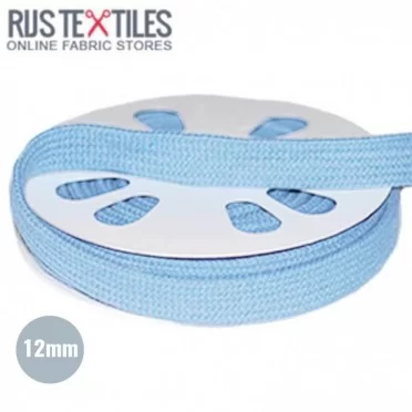 Platte Katoenen Koord Licht Blauw 12mm - (Koord (Fournituren))