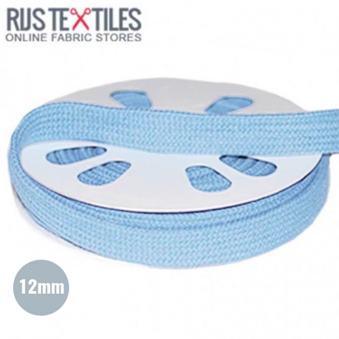 Flat Cotton Cord Light Blue 12mm - (Cord (Haberdashery))