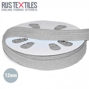 Platte Katoenen Koord Licht Grijs 12mm - (Koord (Fournituren))