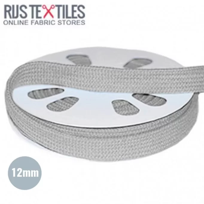 Flat Cotton Cord Light Grey 12mm - (Cord (Haberdashery))