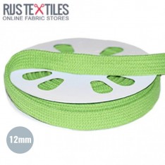 Cordon Plat Ruban En Coton Lime 12mm