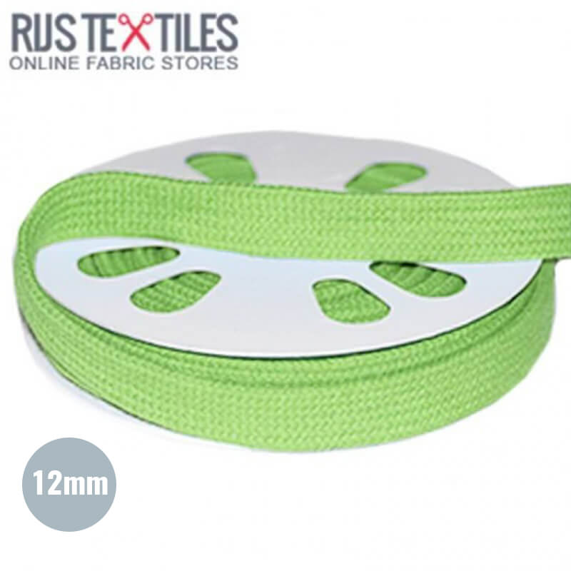 Platte Katoenen Koord Lime 12mm