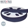 Cordon Plat Ruban En Coton Marine 12mm