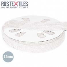 Cordon Plat Ruban En Coton Écru 12mm