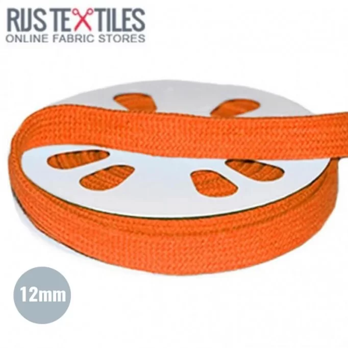 Platte Katoenen Koord Oranje 12mm - (Koord (Fournituren))