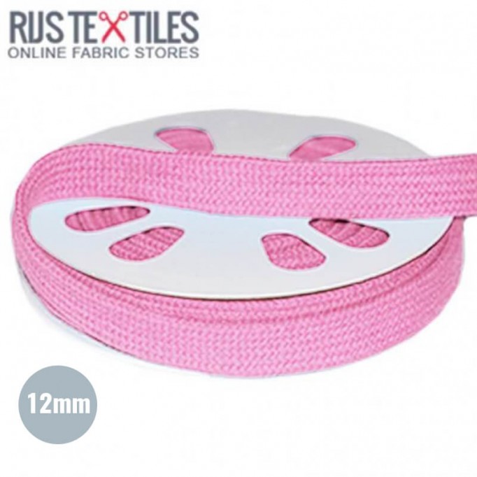 Flat Cotton Cord Pink 12mm - (Cord (Haberdashery))