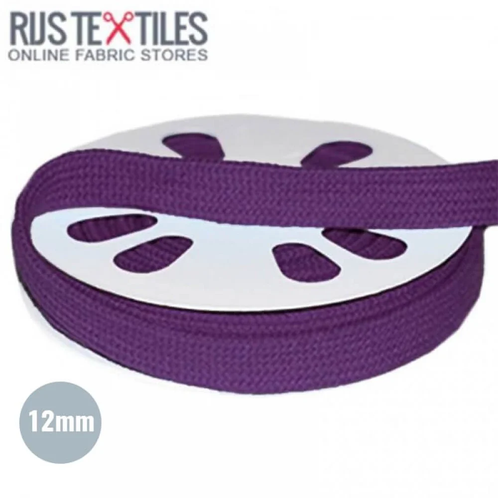 Anoraksnor Flad Bomuld Violet 12mm