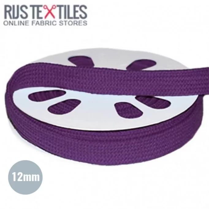 Anoraksnor Flad Bomuld Violet 15mm - (Anoraksnor (Sytilbehør))