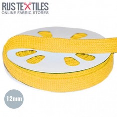 Cordon Plat Ruban En Coton Jaune 12mm