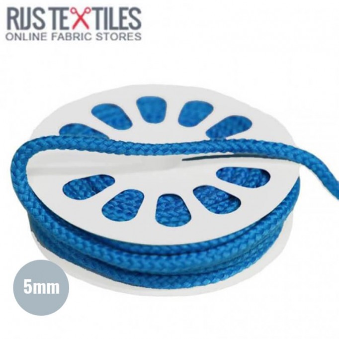 Cotton Cord Aqua 5mm (Per Meter) - (Cord (Haberdashery))