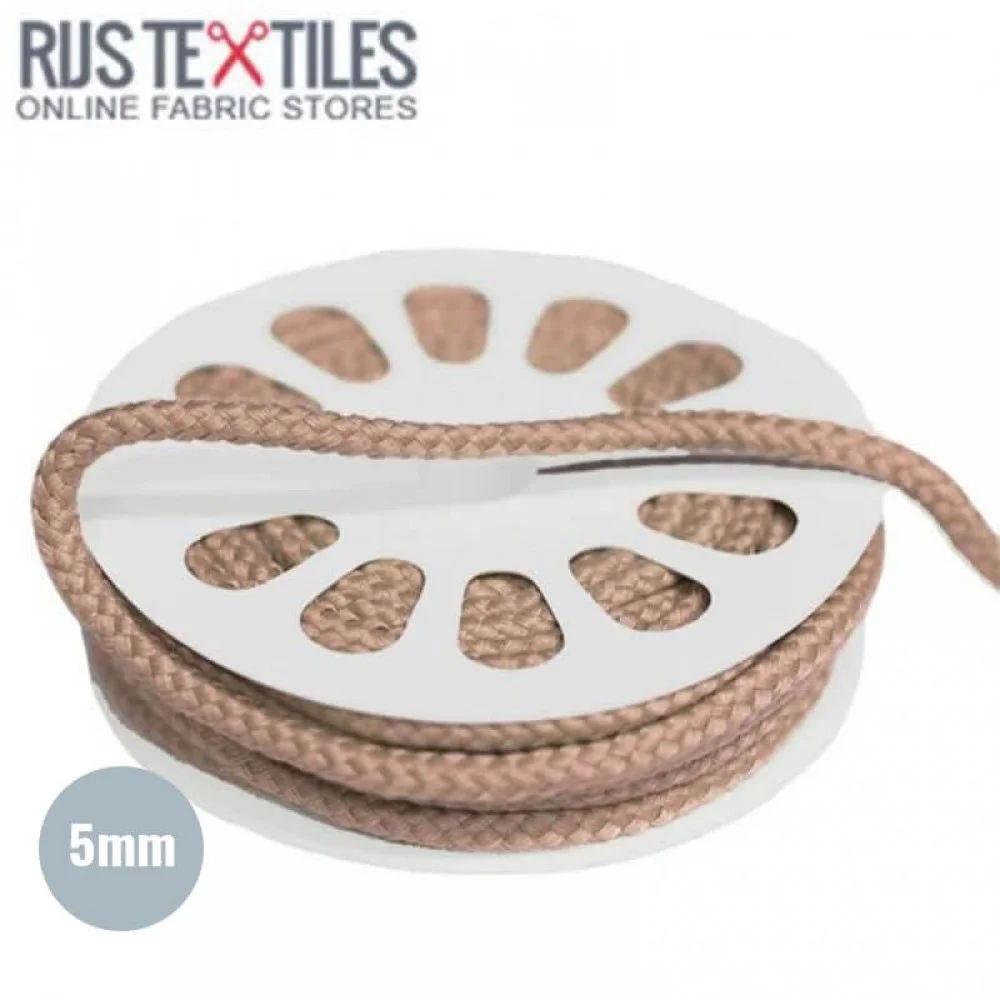 Cordon En Coton Beige 5mm (au Mètre)