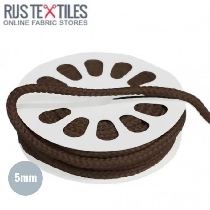 Cotton Cord Brown 5mm (Per Meter) - (Cord (Haberdashery))