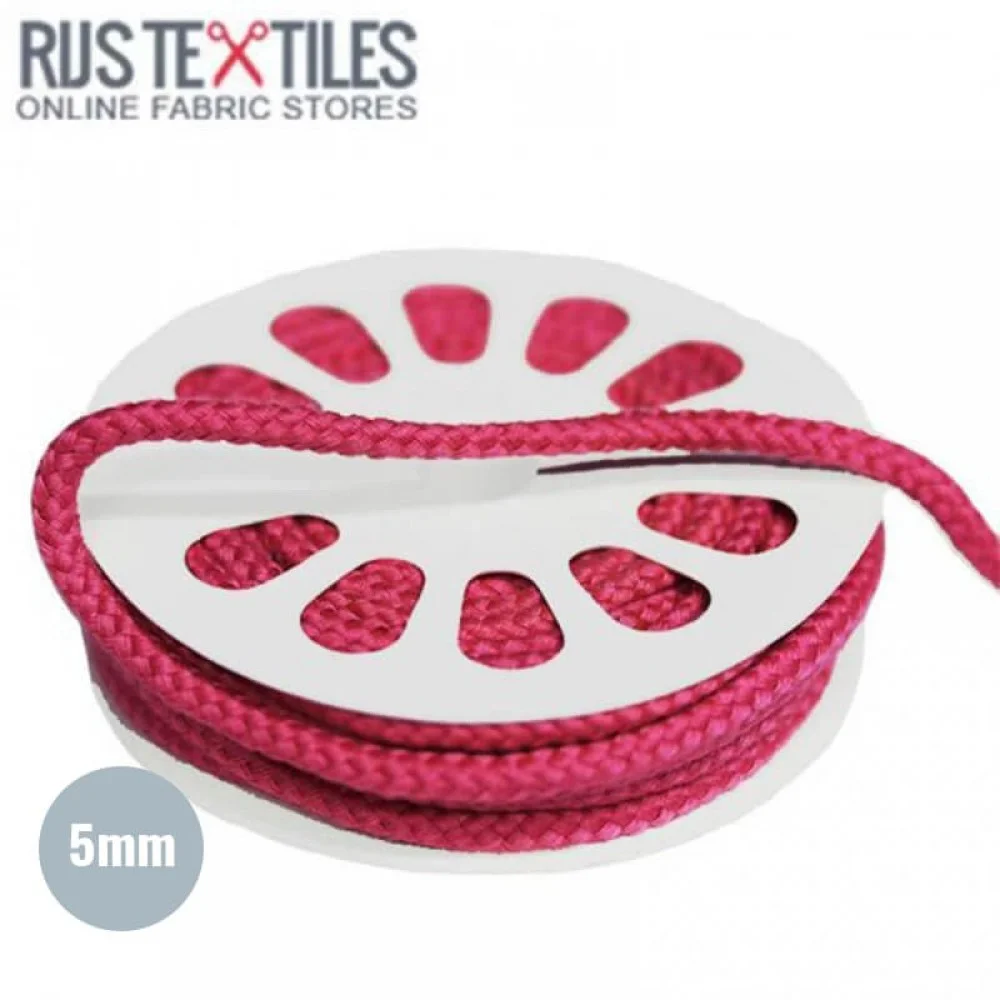 Cordon En Coton Fuchsia 5mm (au Mètre)