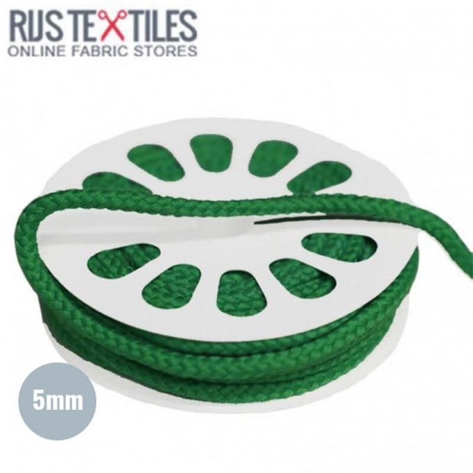 Cotton Cord Grass Green 5mm (Per Meter) - (Cord (Haberdashery))