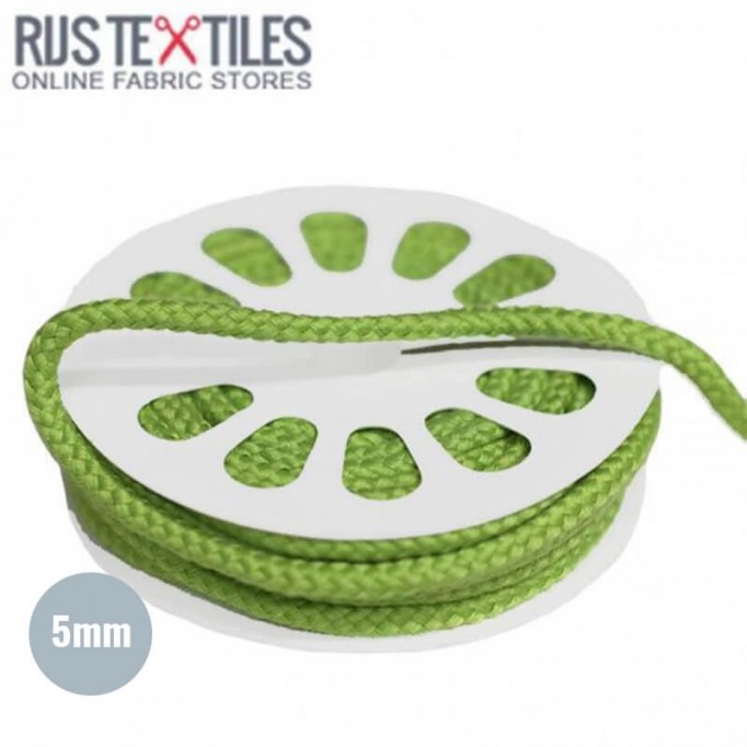 Cotton Cord Lime 5mm (Per Meter) - (Cord (Haberdashery))