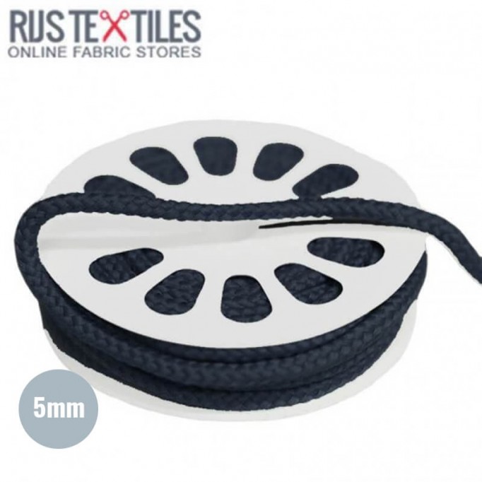 Cotton Cord Navy 5mm (Per Meter) - (Cord (Haberdashery))