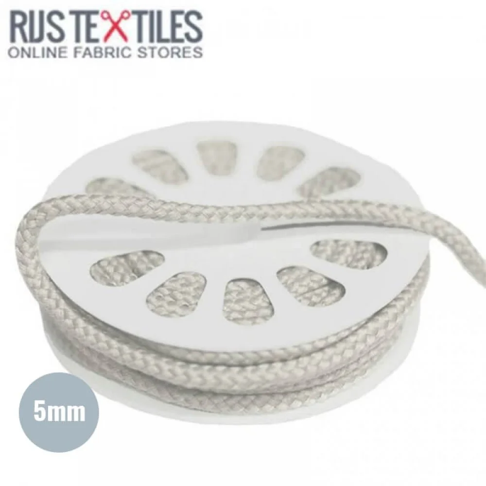 Cordon En Coton Ecru 5mm (au Mètre)