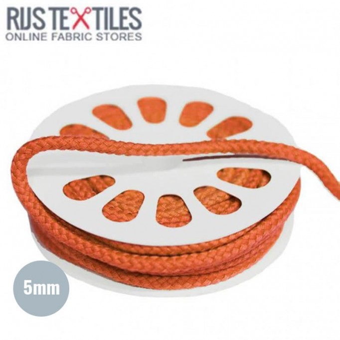 Cotton Cord Orange 5mm (Per Meter) - (Cord (Haberdashery))