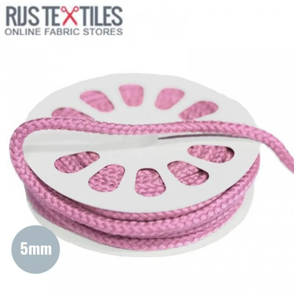 Cordon En Coton Rose 5mm (au Mètre)