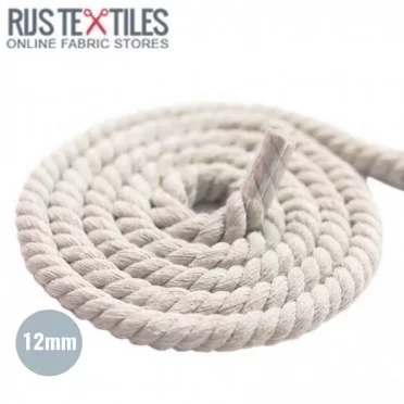 Lina Bawełniany (Sznurek) Ecru 12mm | Rijs Textiles