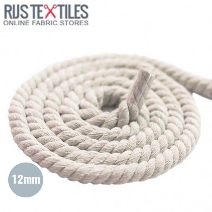 Lina Bawełniany (Sznurek) Ecru 12mm | Rijs Textiles