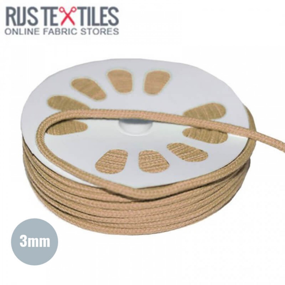 Anoraksnor Bomuld Beige 3mm (Metermål) Anoraksnor Bomuld Beige 3mm (Metermål)