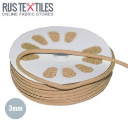 Anoraksnor Bomuld Beige 3mm (Metermål)