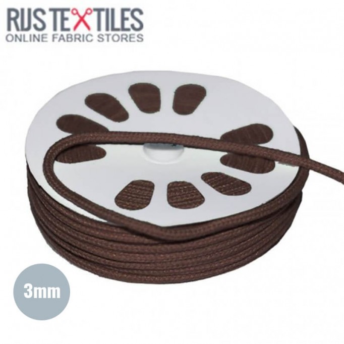 Cotton Cord Brown 3mm (Per Meter) - (Cotton Cord 3mm)