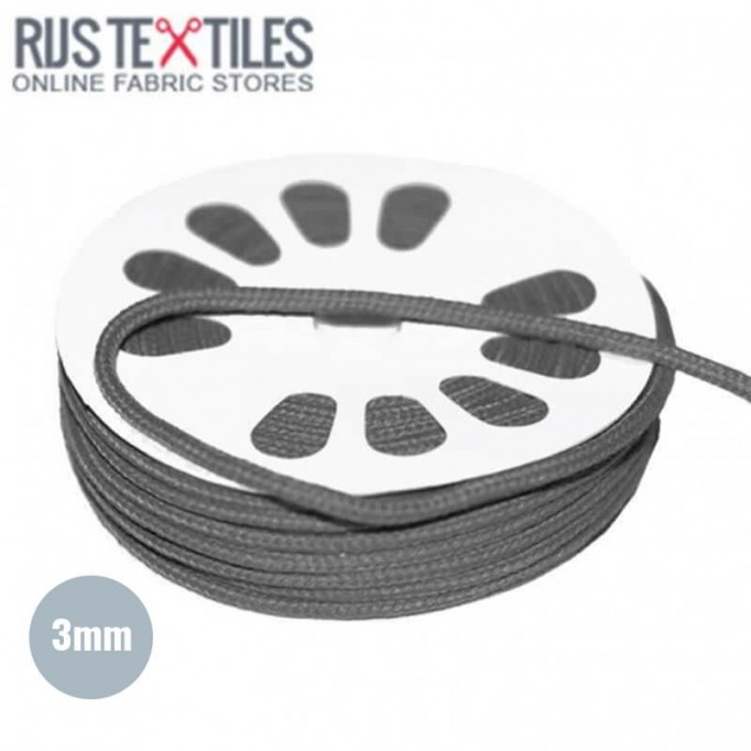 Cordon En Coton Gris Foncé 3mm (au Mètre)  - (Cordon En Coton 3mm)