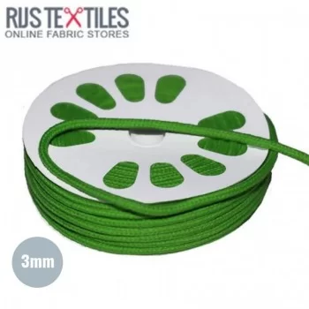 Cordon En Coton Vert Herbe 3mm (au Mètre)  Cordon En Coton Vert Herbe 3mm (au Mètre)