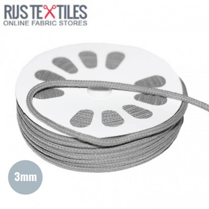 Sznurek Bawełniany Szary 3mm (Per Meter) | Rijs Textiles